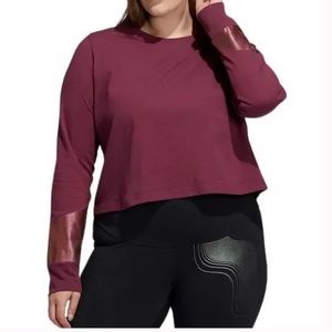 Adidas Victory Crimson Long Sleeve Holiday Graphics Top, Size 3X, NWT